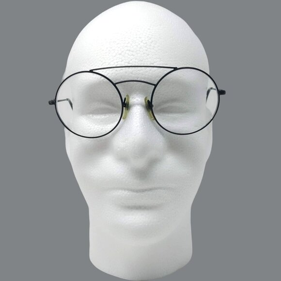 Vintage Round Metal Glasses Black Bug Vista - Picture 2 of 8